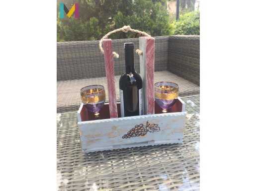 dekoratif ahşap şaraplık