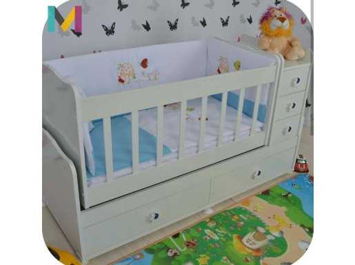 BÜYÜYEN BEŞİK FULL PAKET KARYOLA 5 ÇEKMECELİ LÜX BEBEK ODASI