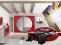 Modern kırmızı  yatak odası 