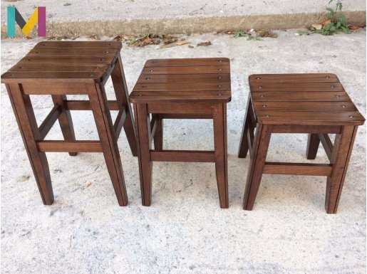 Ahşap Çıtalı Tabure (45cm)