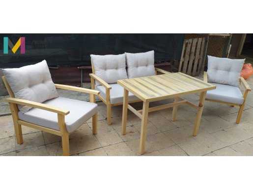 ahşap balkon mobilya takımı